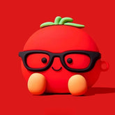 Glasses Tomato Red Silicone AirPods Case - 3″ Cute Funny Design